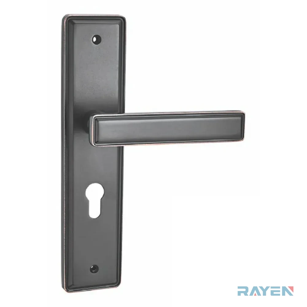 58172-783 Lever Handle on Backplate, Black Antique Copper