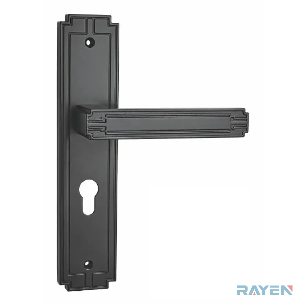 58200-2010 Lever Handle on Backplate, Matt Black