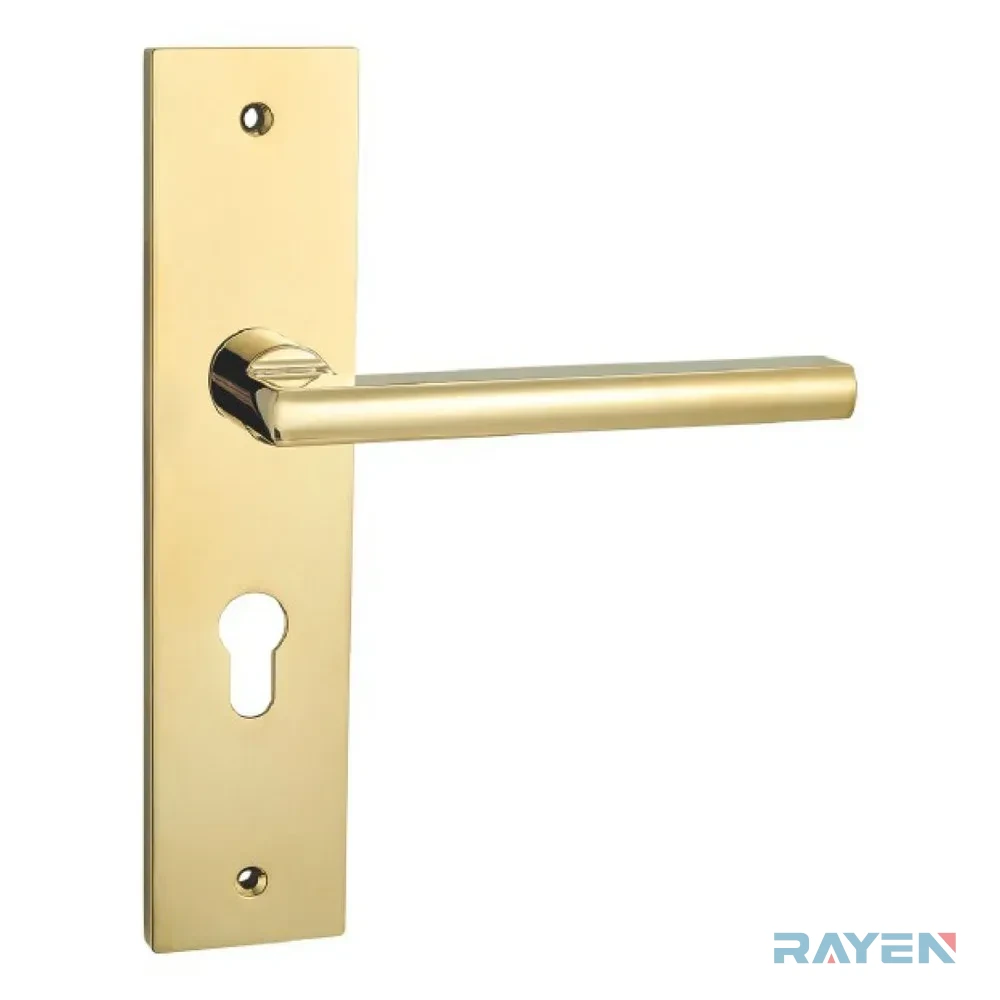 5881-592 Lever Handle on Backplate, Zirconium Gold