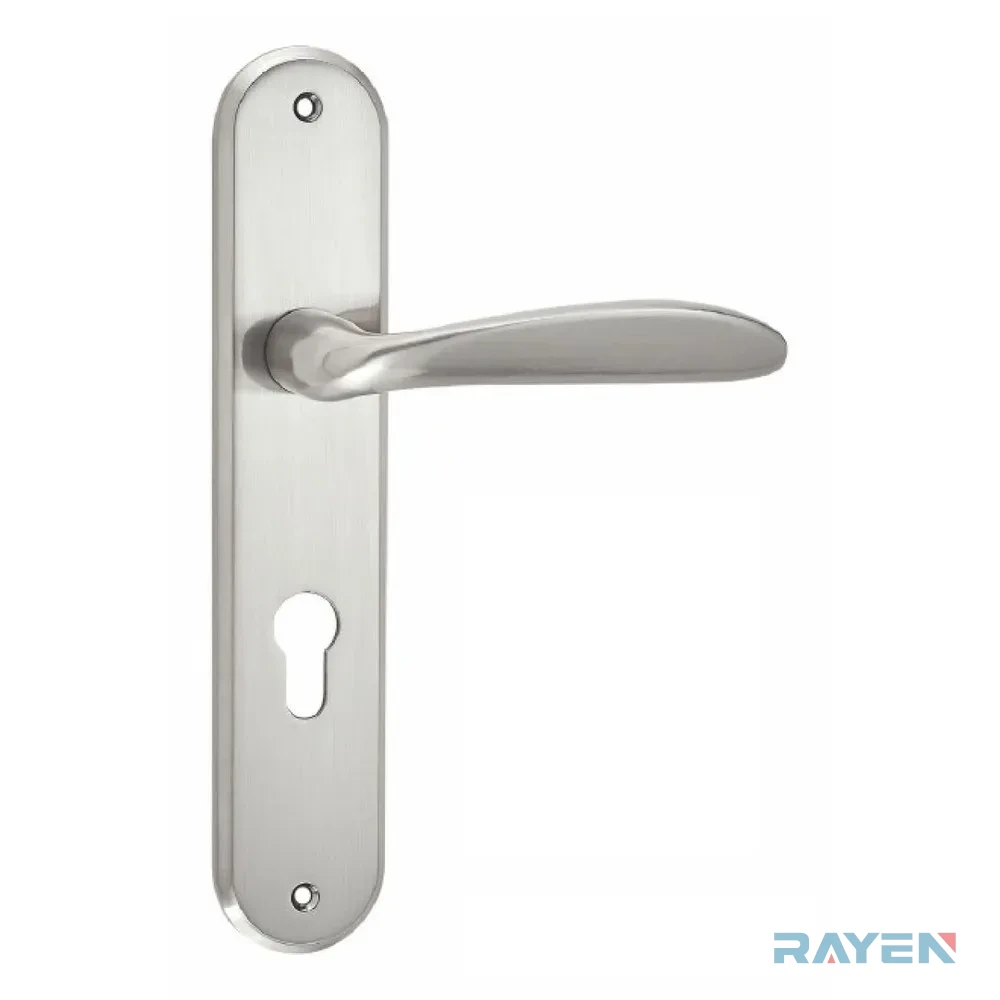72150-704 Lever Handle on Backplate, Brushed Nickel