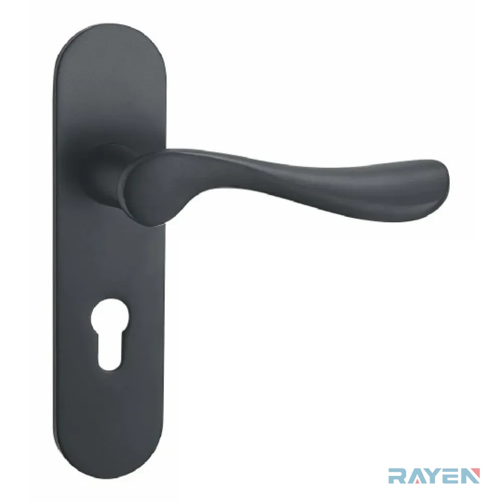 AL5802-115 Lever Handle on Backplate, Anodised Matt Black