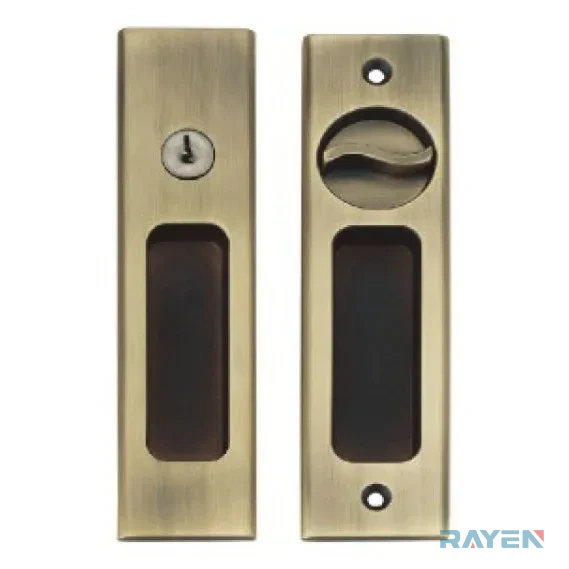 YMET-301 Sliding Door Lock, Antique Bronze